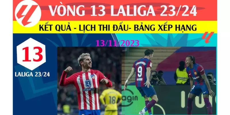 Thông báo chính thức kết quả thi đấu giải La Liga 13/11/2023